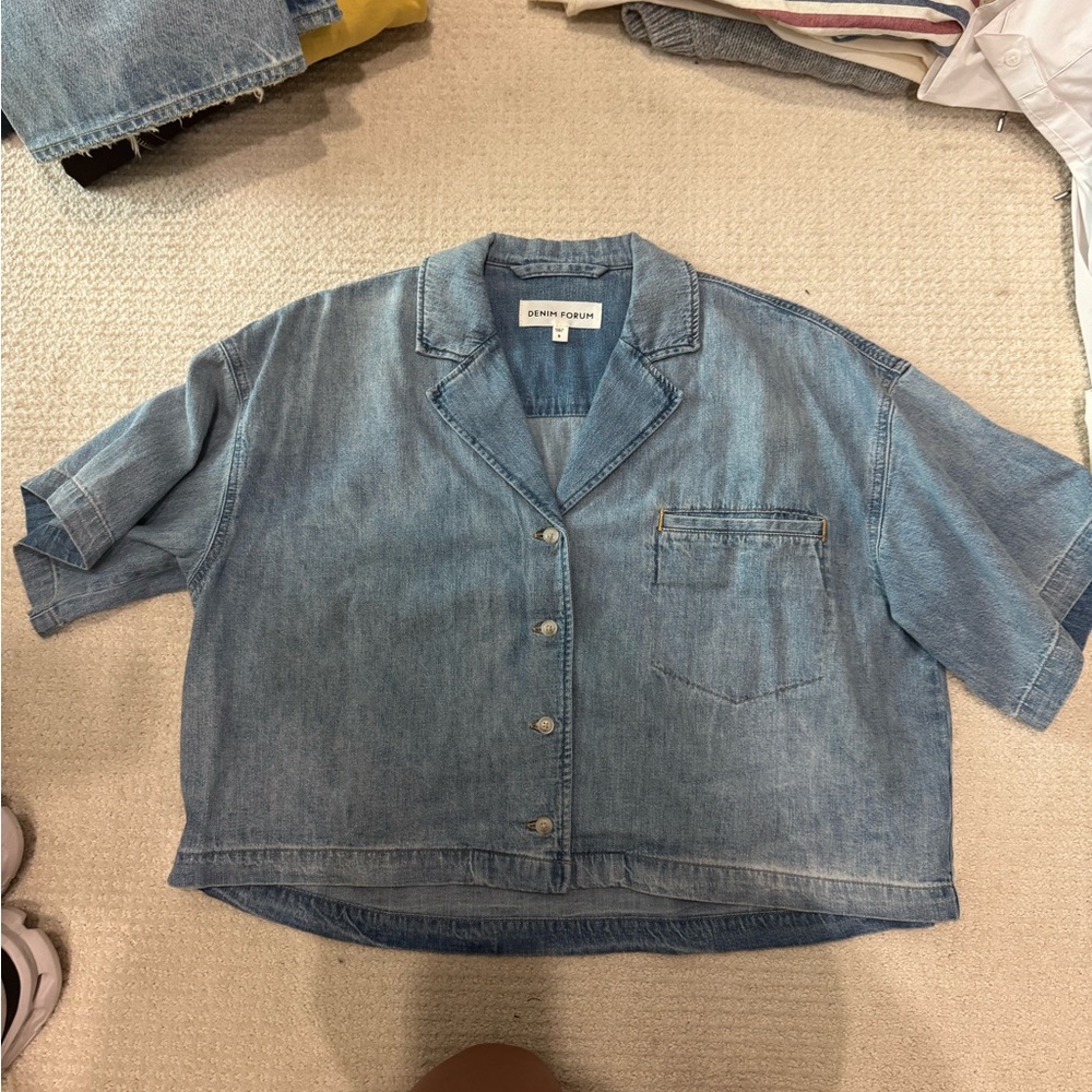 Denim Forum Blue Crop Top